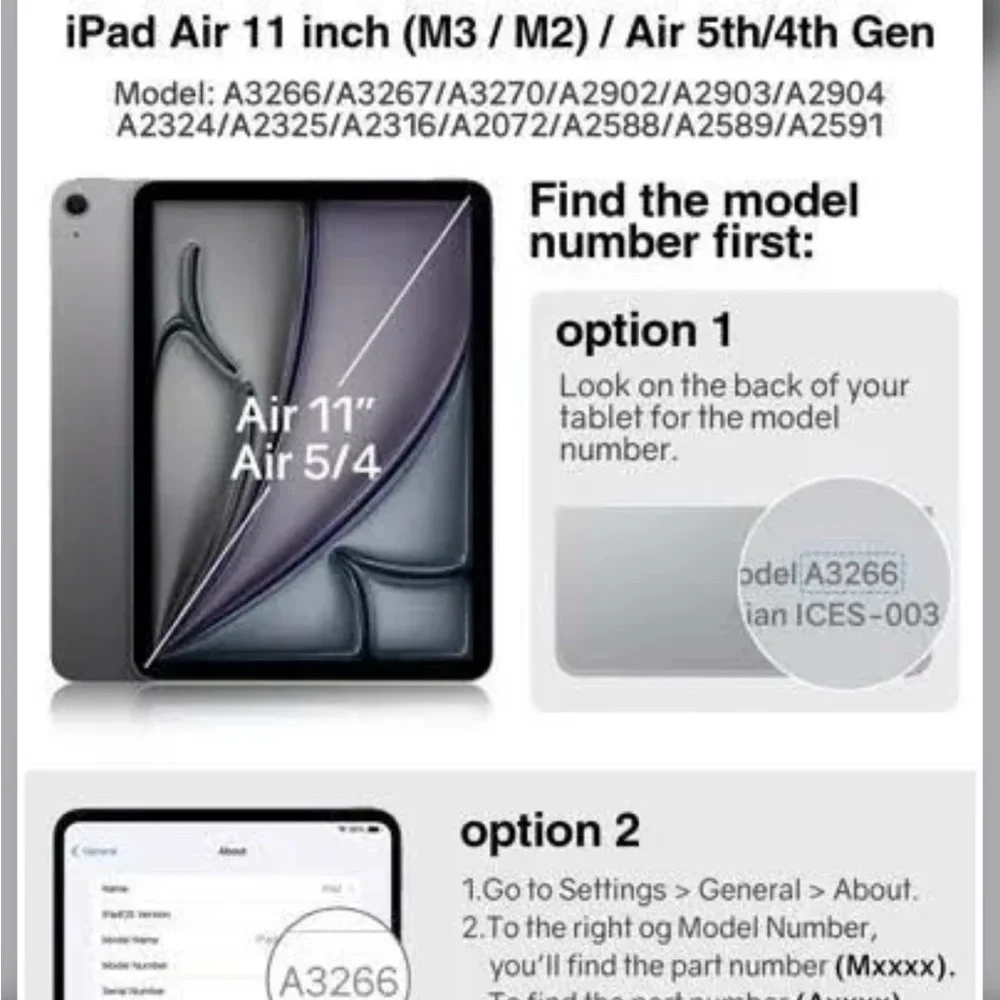 AUAUA Case for iPad Air 11 Inch M3/M2 (2025/2024)